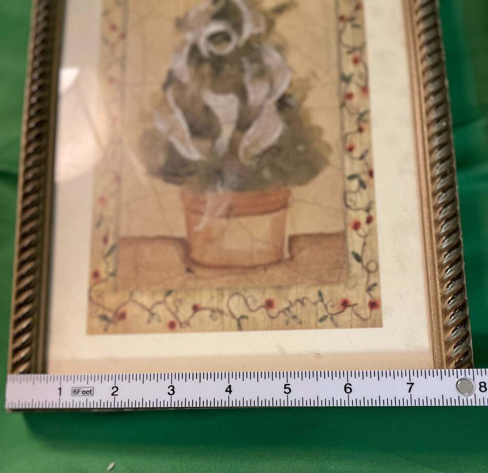 Set of 2 Cedar Creek Collection Christmas Topiary Framed Art Traditional, Rustic - Picture 2 of 4
